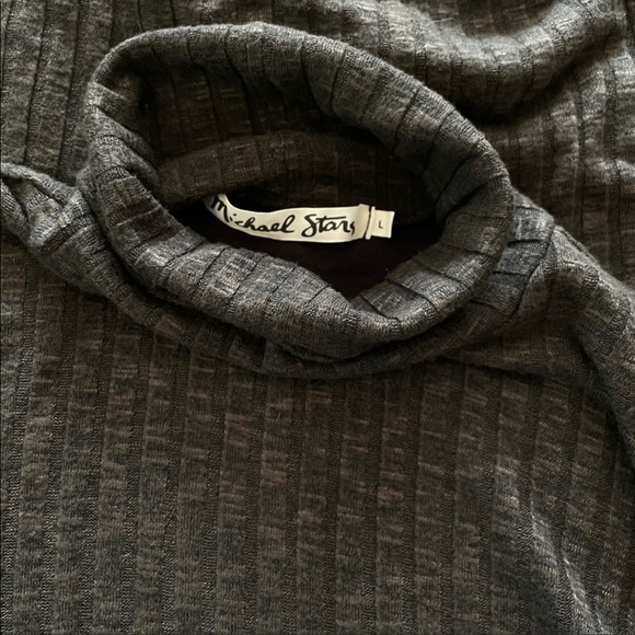 Jasper Poor Boy Rib 3/4 Sleeve Mock Neck Dress in Galvanized NWOT - Picture 8 of 9